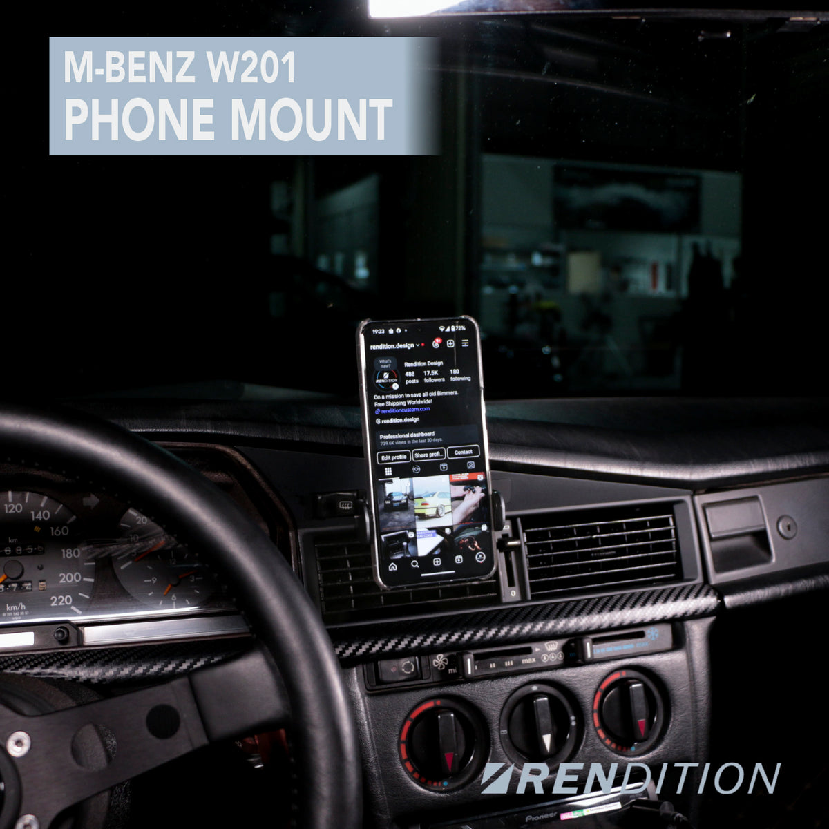 M-Benz W201 Phone Mount