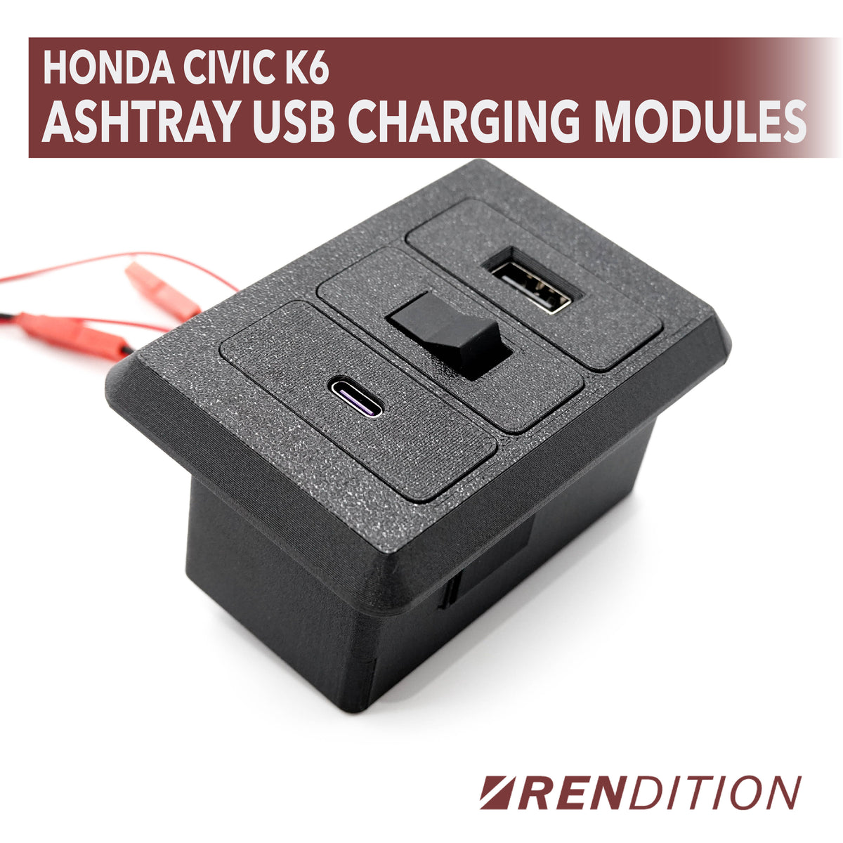 HONDA CIVIC EG ASHTRAY USB CHARGING MODULES (ALL 5th GEN EG, EH, EJ1, EJ2)