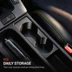 BMW E36 Front Cup Holder V6 - DAILY STORAGE: Two cup spaces and an integrated tray.
