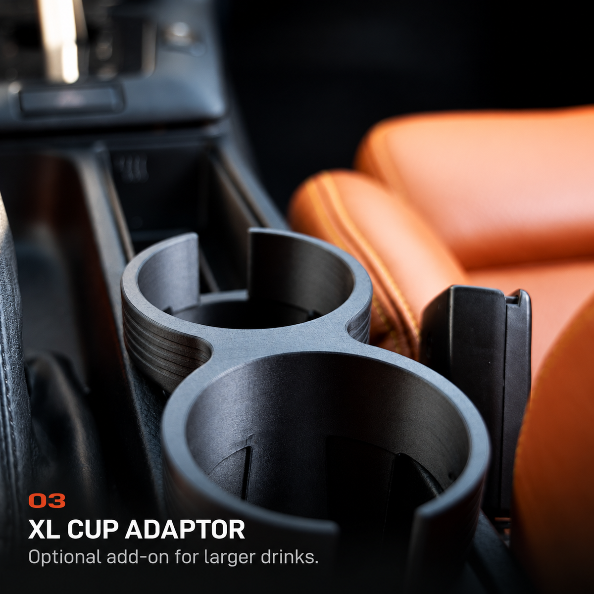 BMW E36 Front Cup Holder V6 - XL CUP ADAPTOR: Optional add-on for larger drinks.