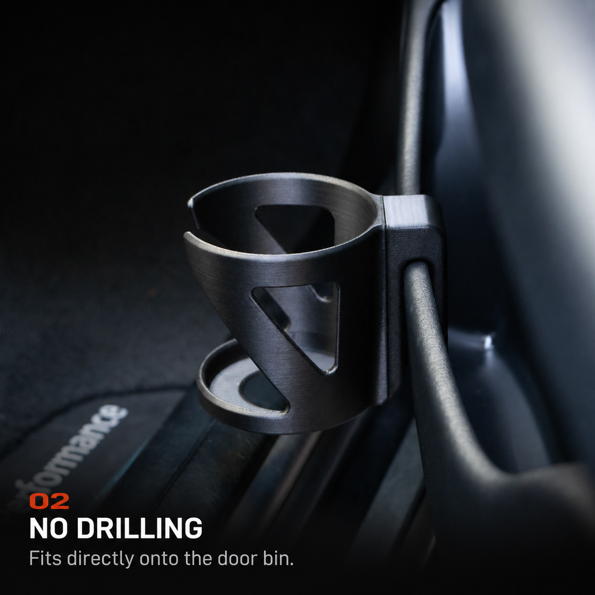 BMW Door Bin Cup Holder - NO DRILLING: Fits directly onto the door bin.