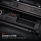 BMW E46 Ashtray USB Charger & Storage V3 - CHARGE & STORE: Dual USB-C with a built-in storage tray.