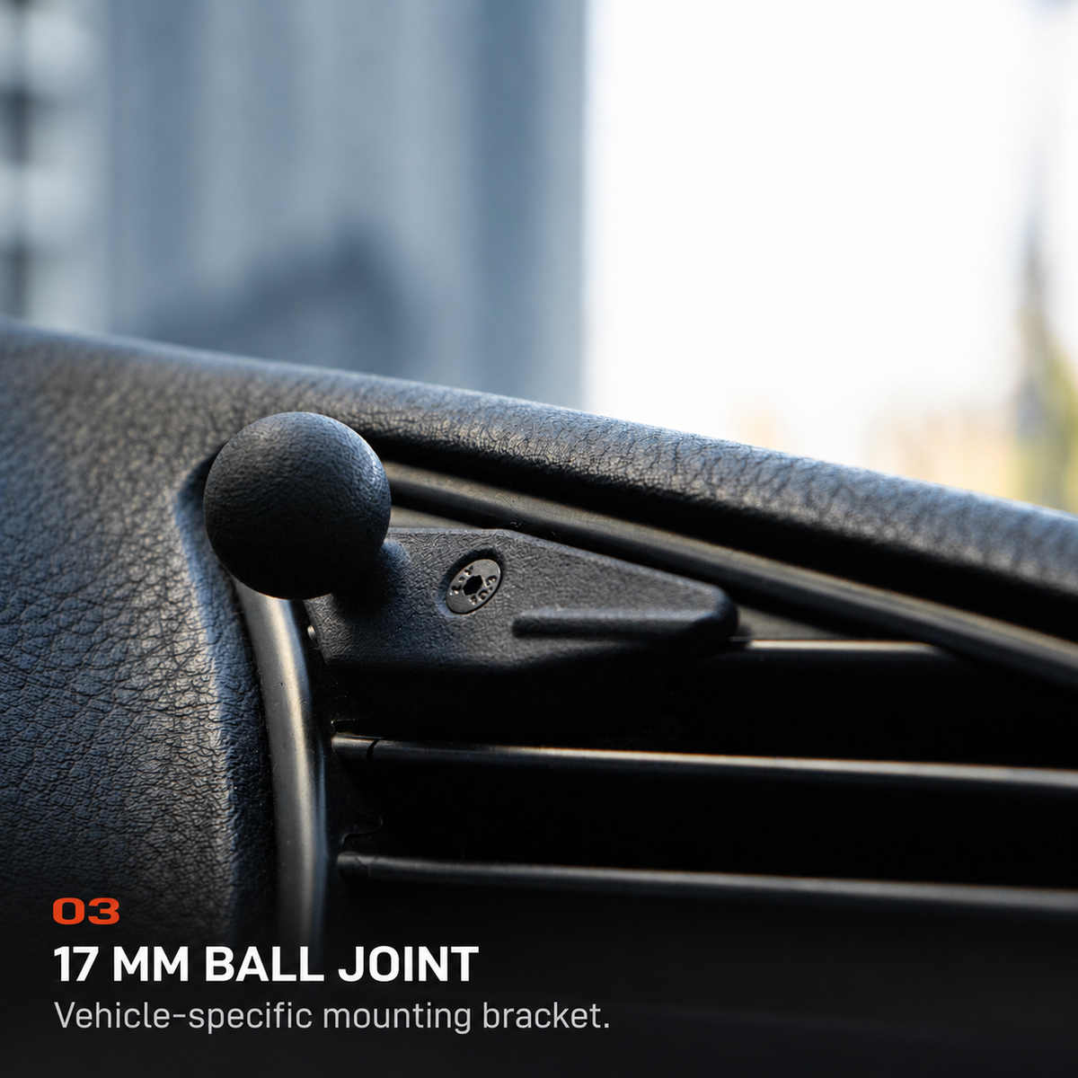 BMW E36 Phone Mount V7.2 - 17 MM BALL JOINT: Vehicle-specific mounting bracket.