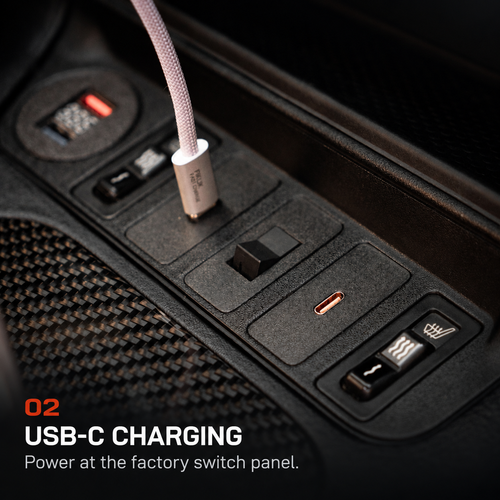 BMW E36 USB & Modular Switch System V7 - USB-C CHARGING: Power at the factory switch panel.