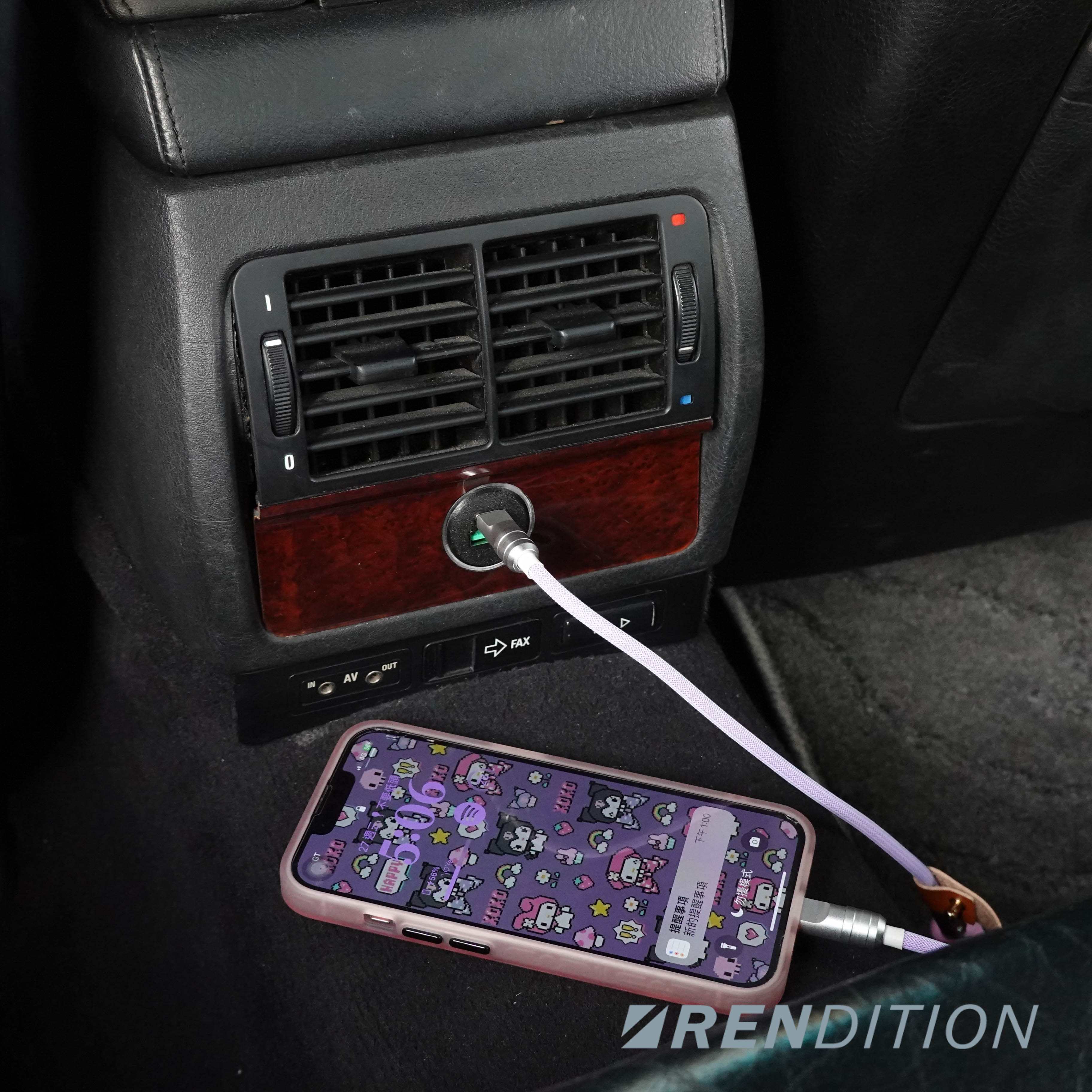 BMW E38 後排 USB 充電器接口