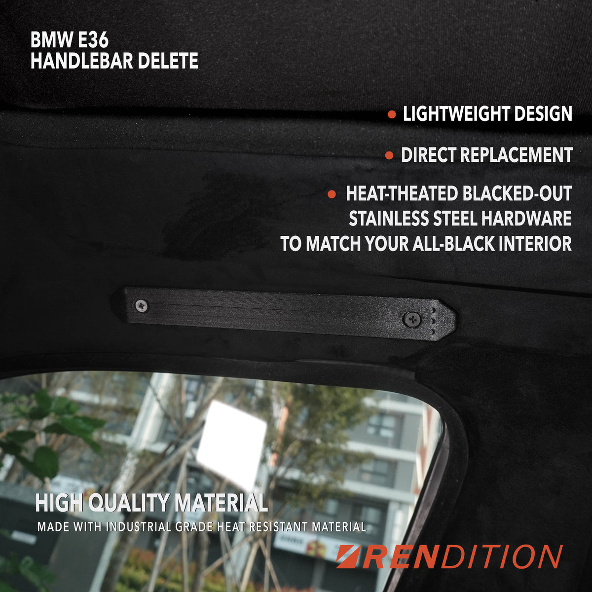 BMW E36 Upper Interior Delete Kit | Sun Visor, Vanity Light & Handle Removal