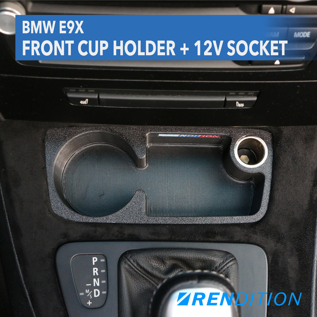 BMW E9X 前排杯架 + 12V 電源插座