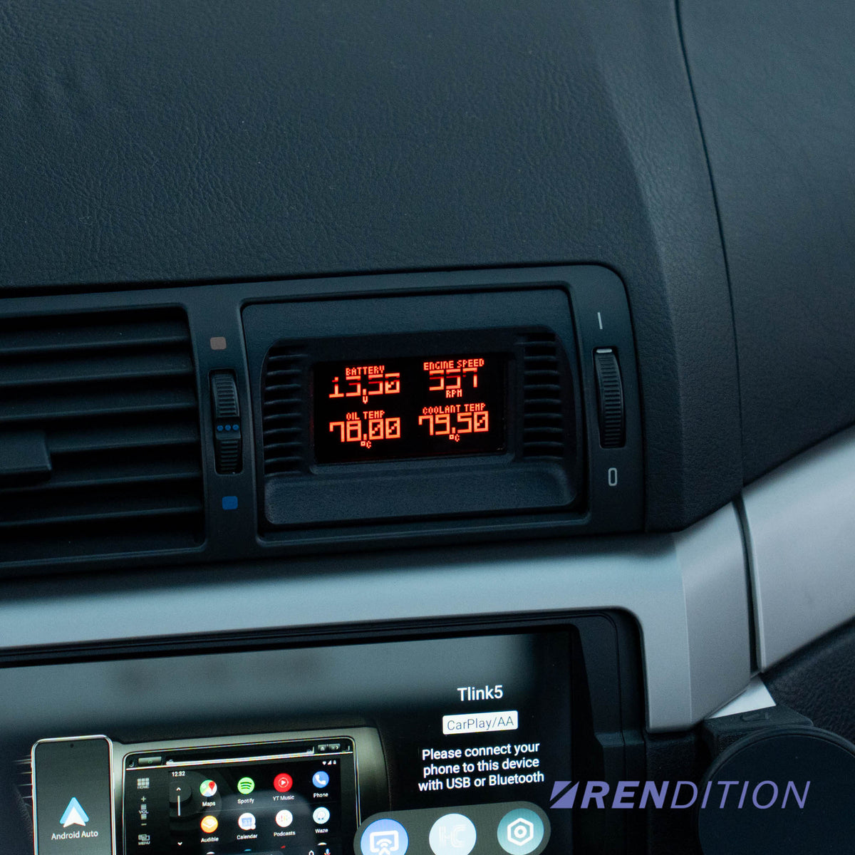 Rendition Gauge.S – 適用於BMW E39 和 E46 的中央通風口數位儀表