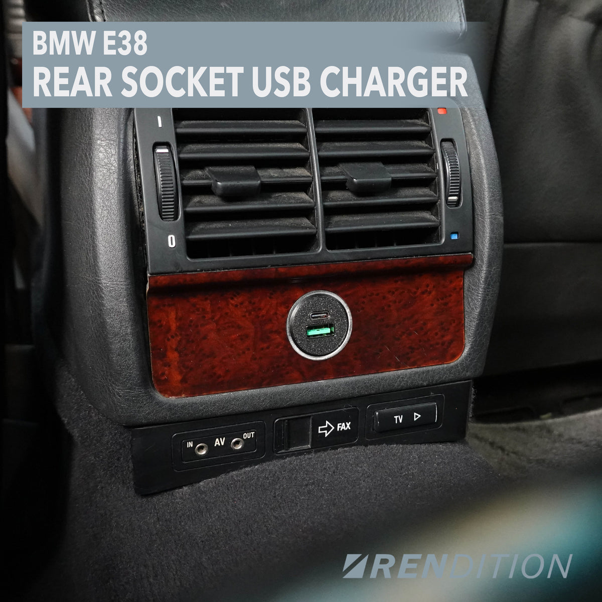 BMW E38 後排 USB 充電器接口