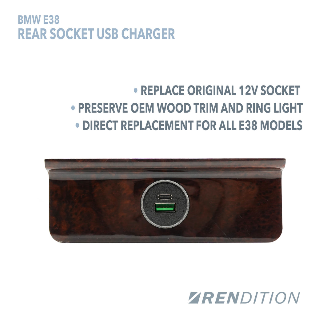 BMW E38 後排 USB 充電器接口
