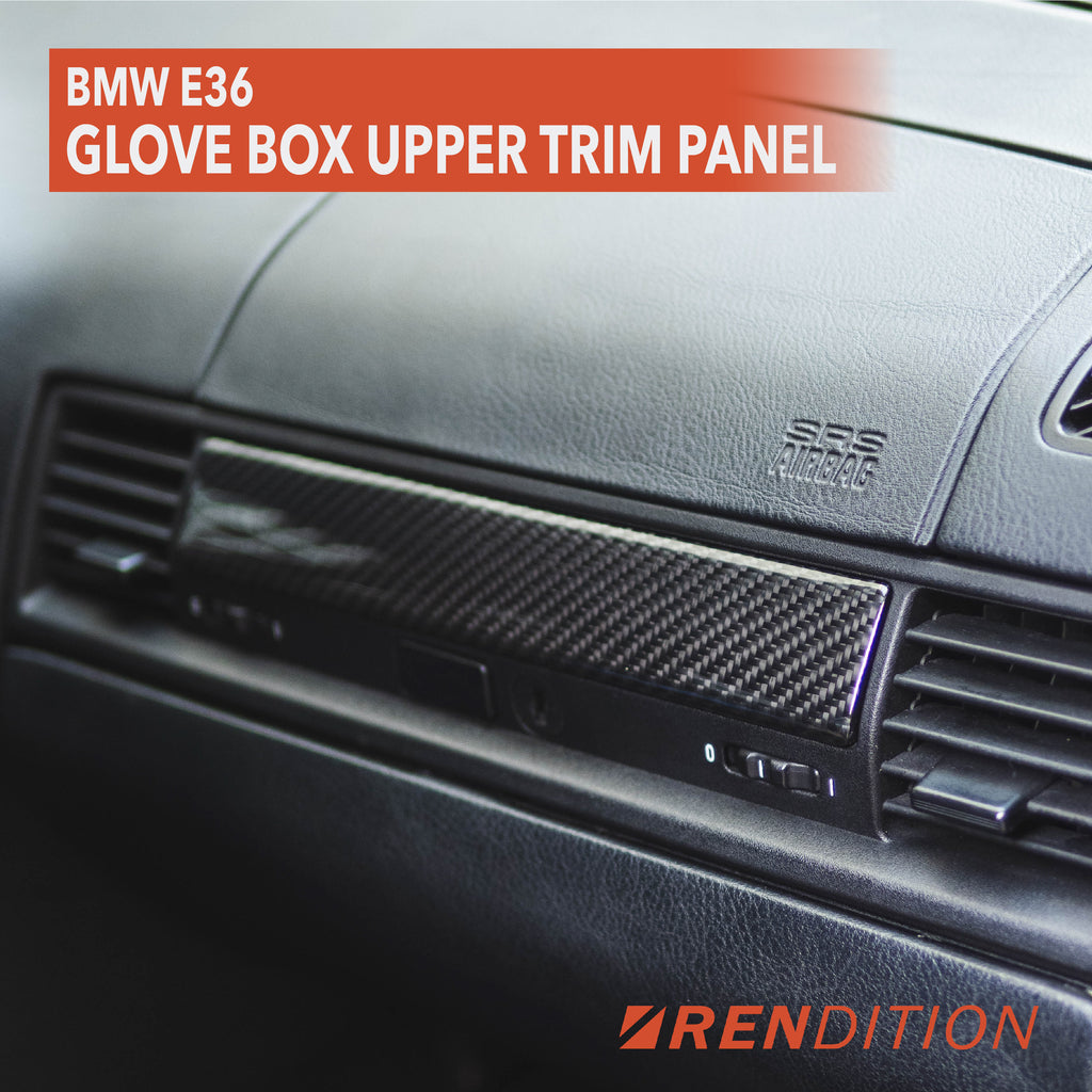 BMW E36 carbon fiber glovebox trim replacement for Coupe and Sedan