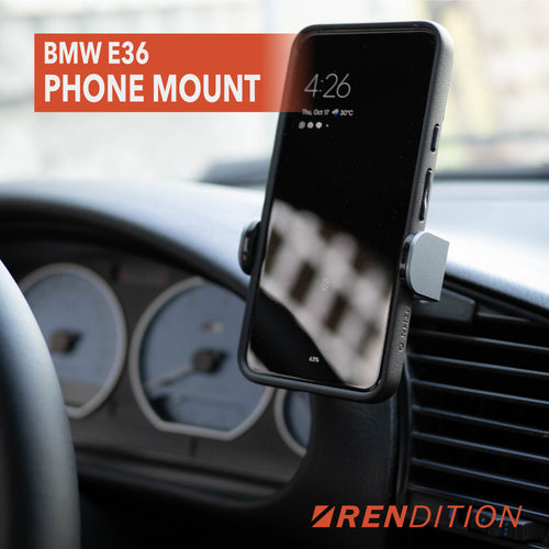 BMW E36 phone mount installed on center dash using a M3 screw