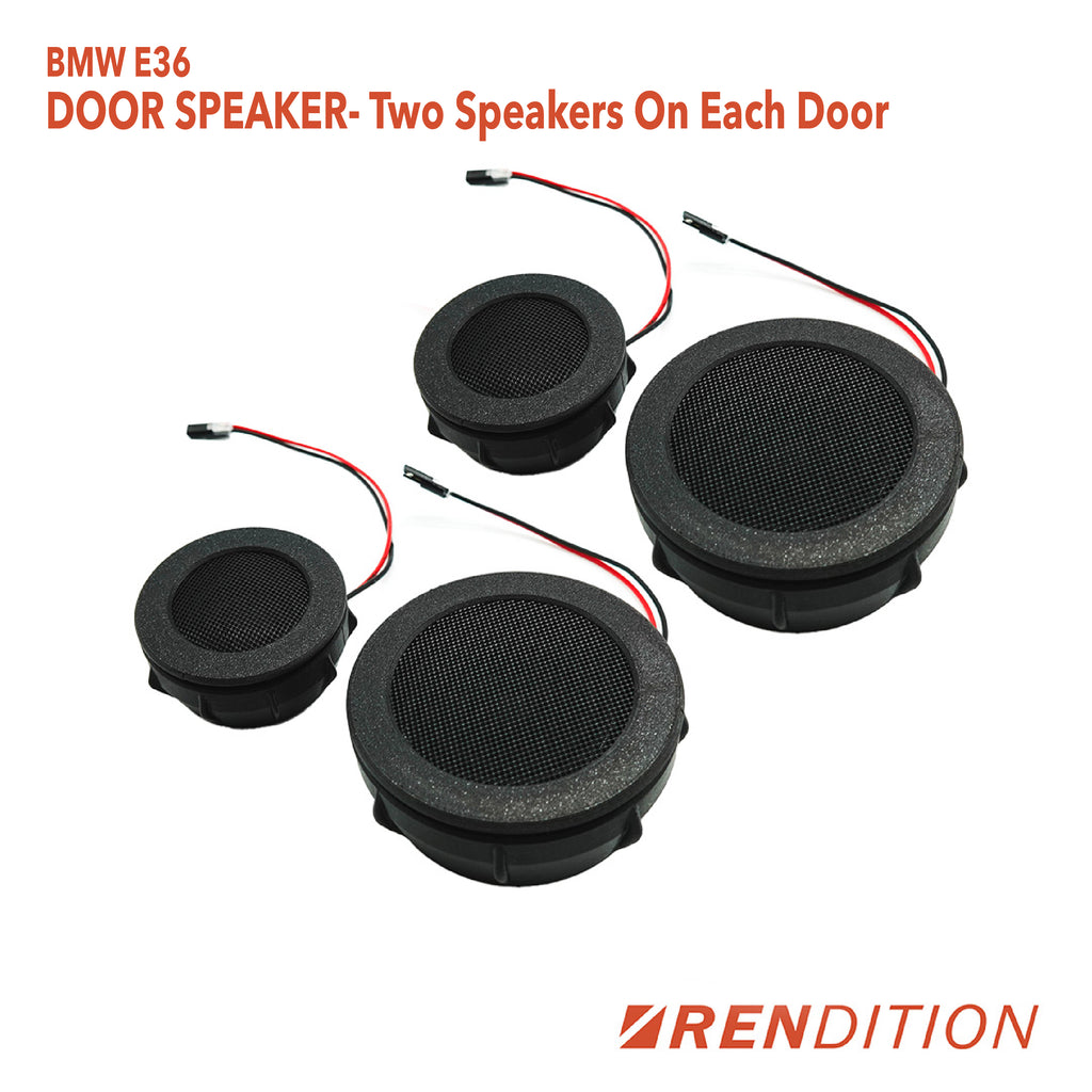 BMW E36 tweeter & speaker grille upgrade kit full-range HiFi replacement full kit displayed