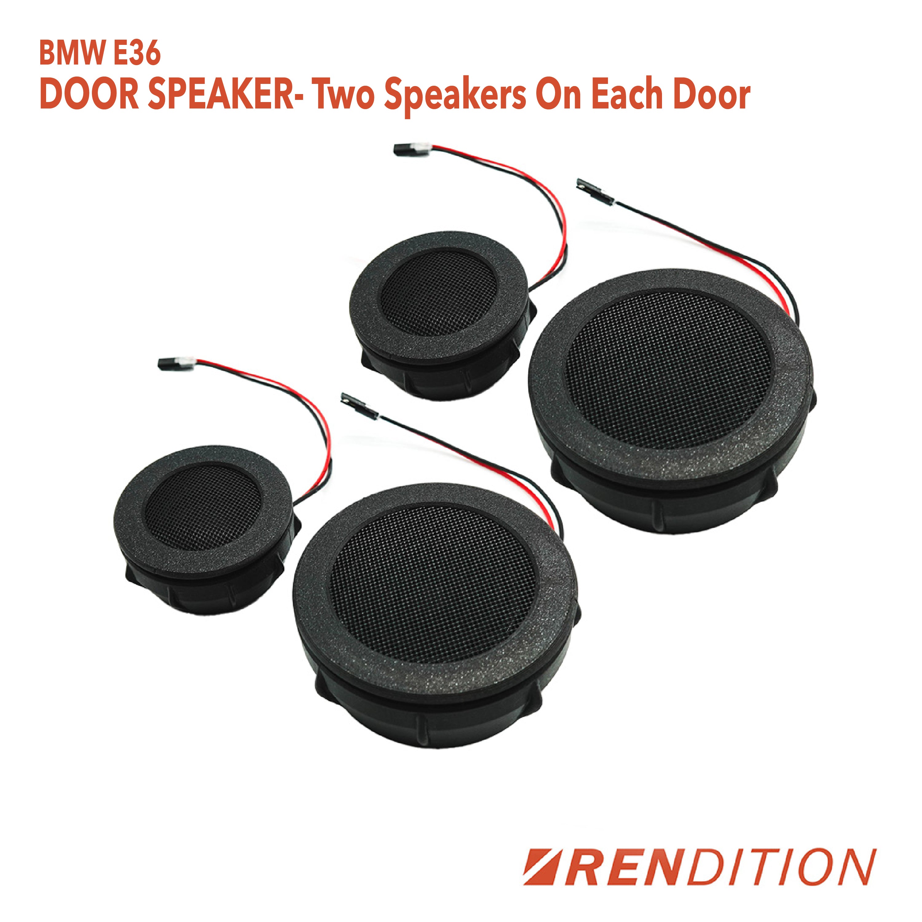 BMW E36 tweeter & speaker grille upgrade kit full-range HiFi replacement full kit displayed