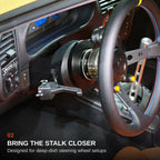 BMW E36 steering wheel and extended turn signal stalk layout