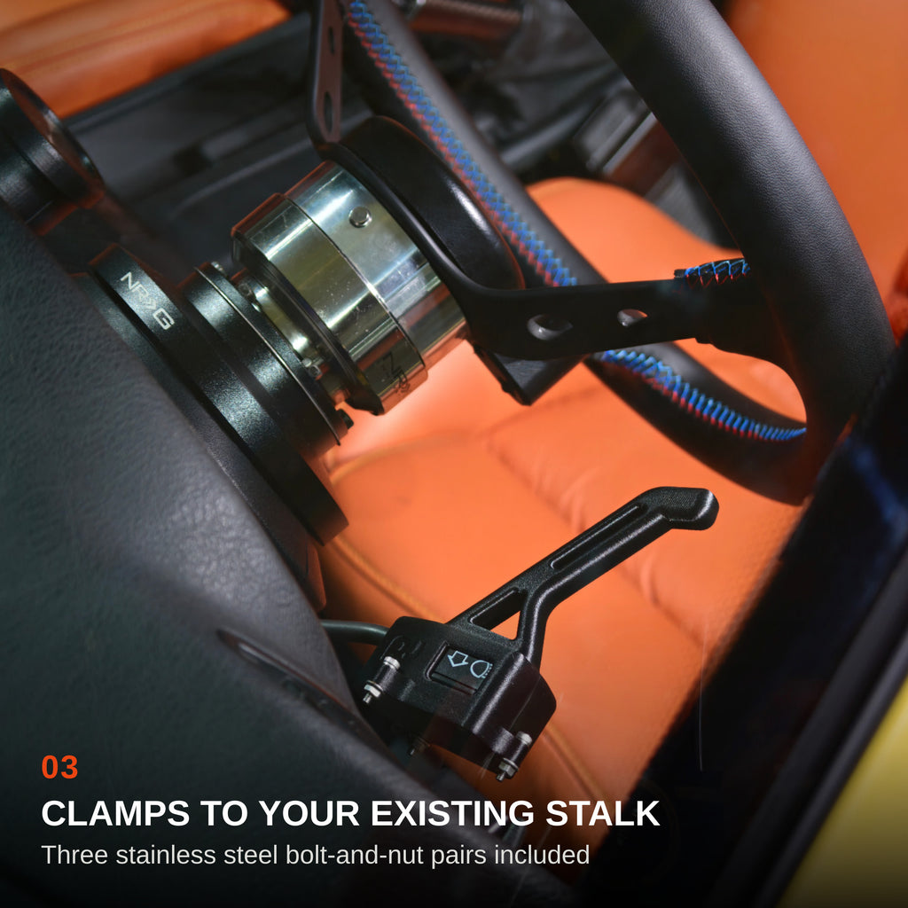 BMW E36 stalk extension clamp and stainless steel mounting hardware