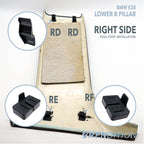 B pillar trim using Rendition tabs – interior restoration for BMW E38