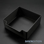 Black rectangular container on a dark gray background with 'Rendition' branding.