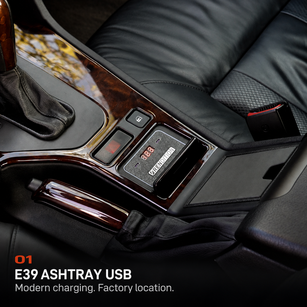 E39 ASHTRAY USB. Modern charging. Factory location.
