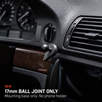 BMW E39 dashboard mounting base with a 17mm ball joint, shown without a phone holder.