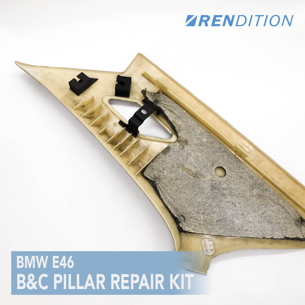 BMW E46 Coupe C-pillar trim repair kit installed