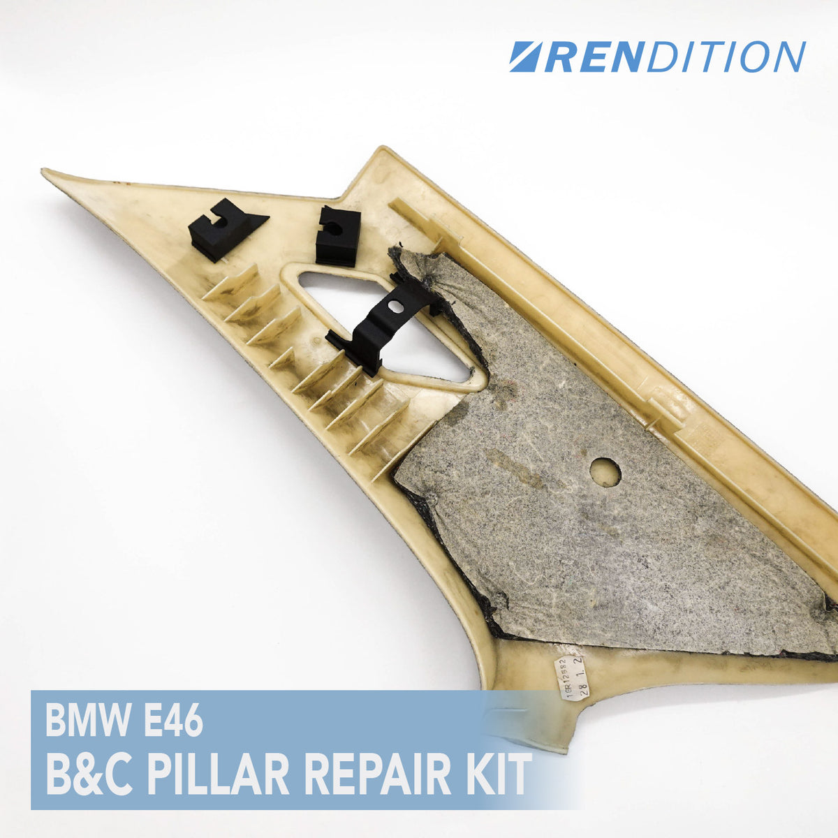 BMW E46 Coupe C-pillar trim repair kit installed
