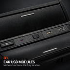 E46 USB MODULES. Modern functions. Factory location.