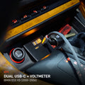 BMW E53 X5 dual USB-C charger with voltmeter installed in factory ashtray