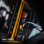 BMW E53 X5 dual USB-C fast charger installed in center console