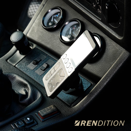 BMW E30 modular ashtray panel with USB charger and switch module installed