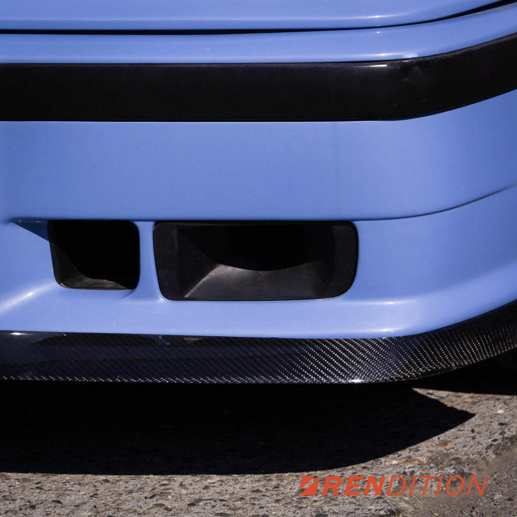 BMW E36 fog light intake duct replacing OEM fog light with ram-air setup