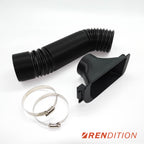 BMW E36 fog light intake duct replacing OEM fog light with ram-air setup