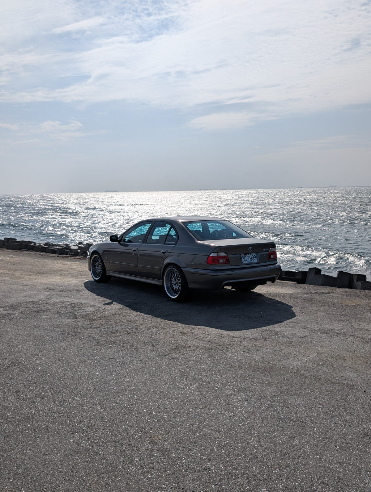 Our BMW E39 530 beside the coast