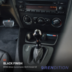 BMW billet automatic shift knob V2 black installed