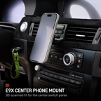 E9X center phone mount installed with phone