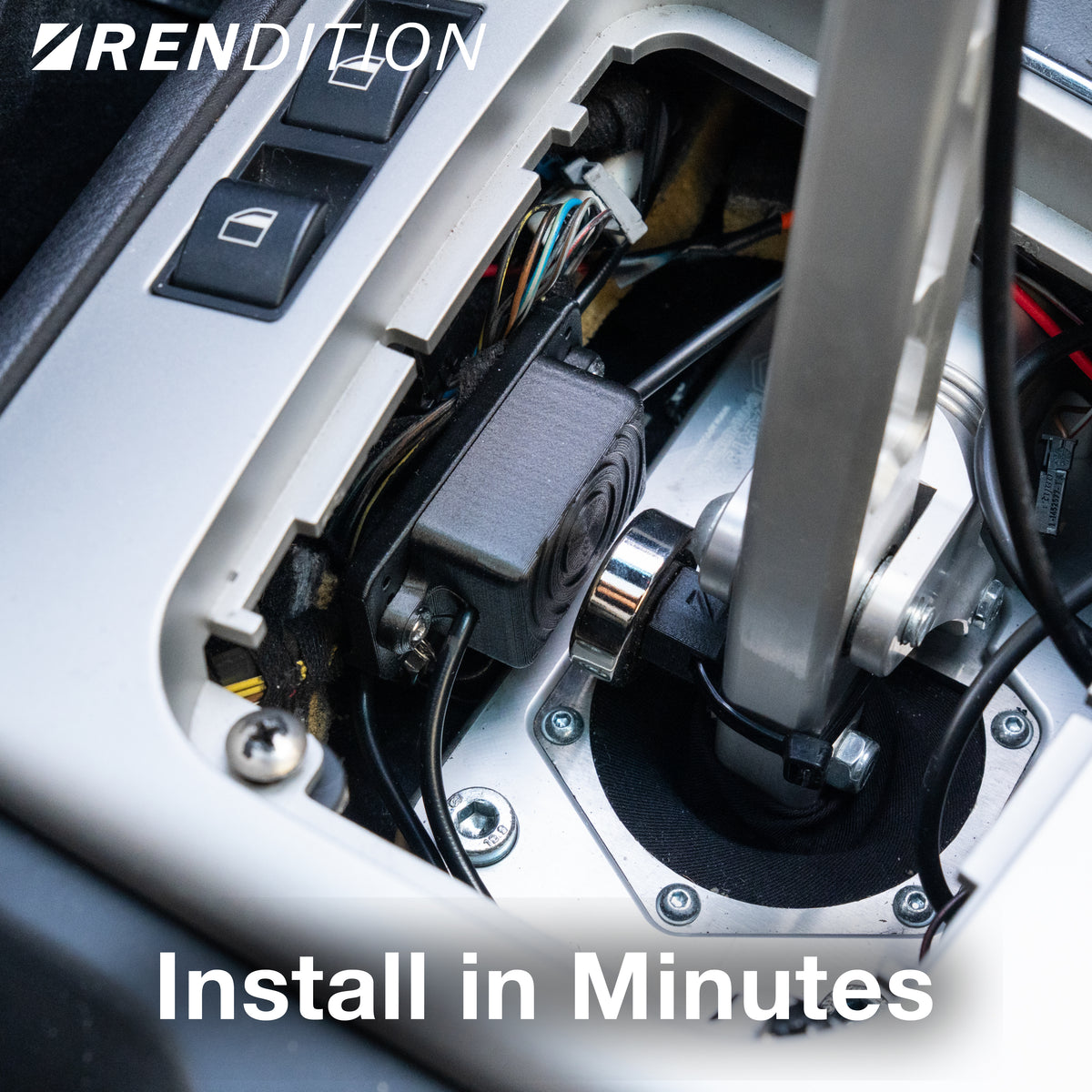 BMW ShiftView gear position indicator mounted near center console